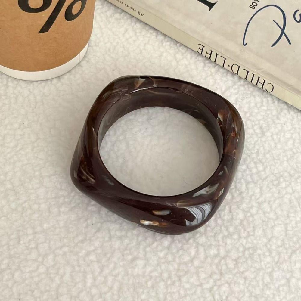 Smudging Acrylic Bangle Europe American Style Retro Hand Ring Irregular Wide Bracelet Decoration