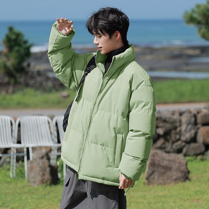 

Down cotton jacket men s winter warm bread jacket young students versatile padded jacket loose cotton jacket top padded jacket 4XL