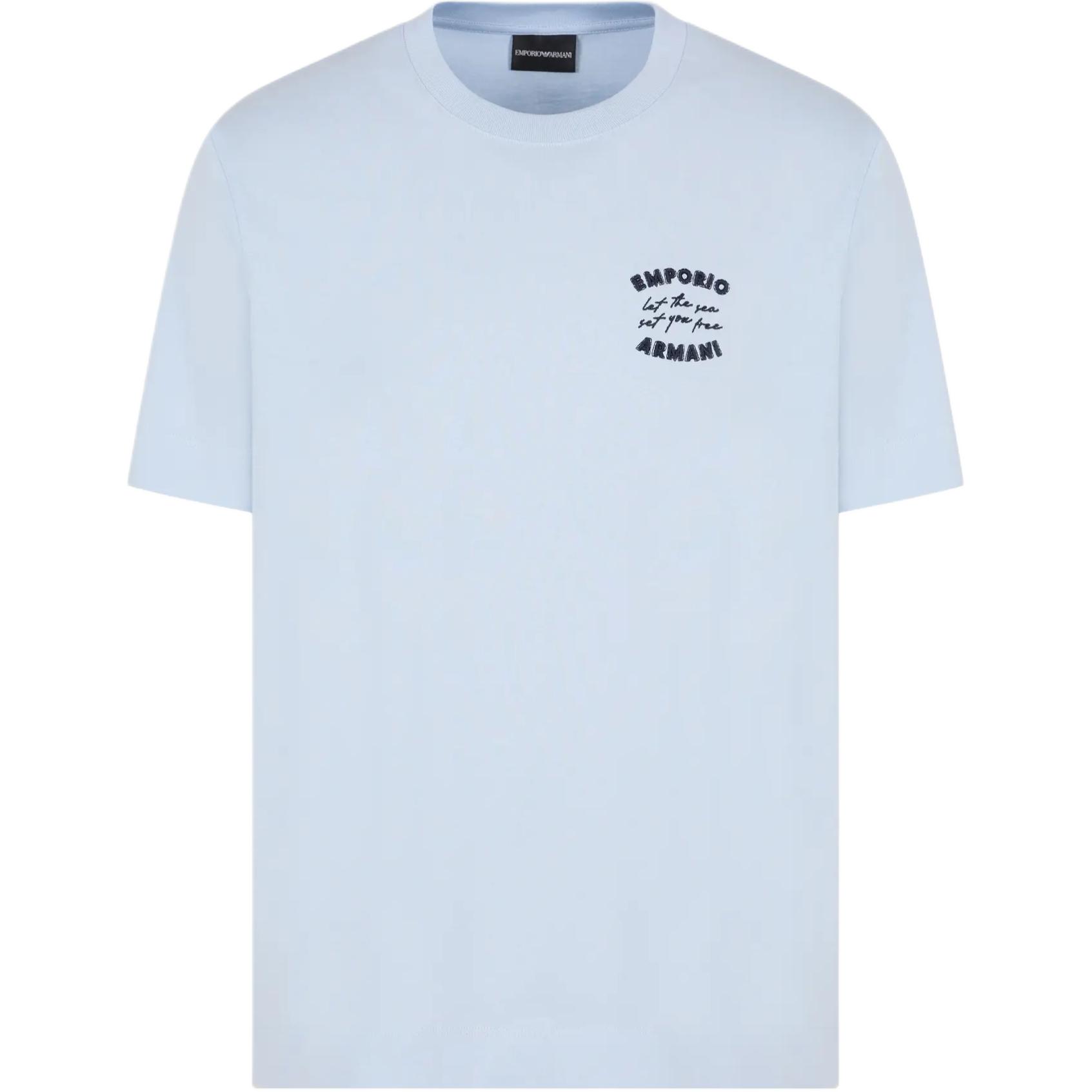 

Emporio Armani Loose Fit Round Neck Short Sleeve T-Shirt Men tops Light-Blue EM000827-AF12926-U9378 XL