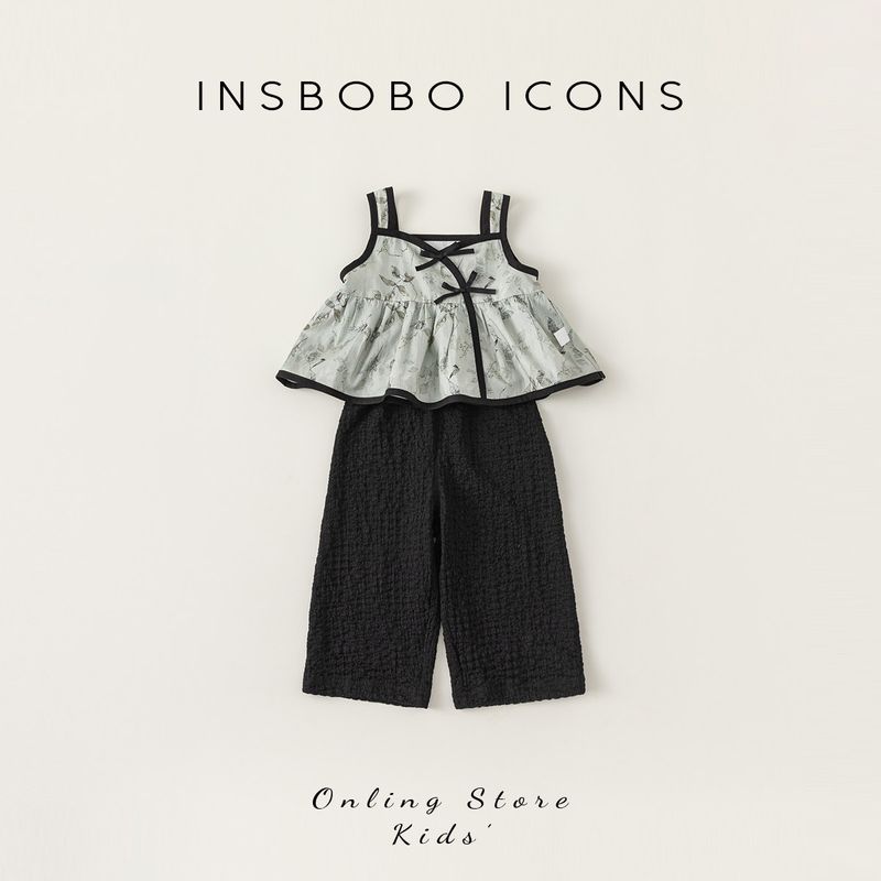 Insbobo Fashion New Chinese Floral Summer Vest Black 100