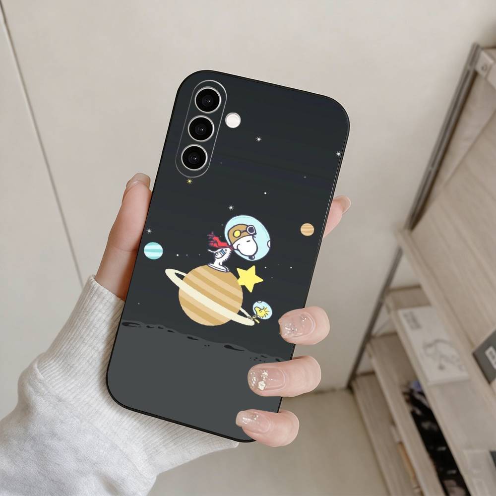 O-l Snoopy  Phone Case For Samsung Galaxy A73,A72,A71,A70,A53,A52,A51,Others Soft Black Cover
