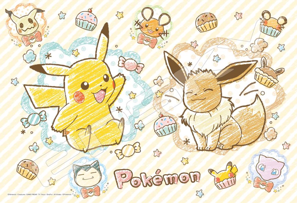 ENSKY Pokemon Pokemon Crayon Art 26 X 38cm Jigsaw Puzzle 108 Large Piece JIGSAW PUZZLE 108-L756