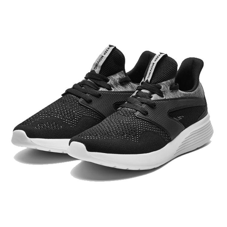 Anta Flyknit Lightweight Non-Slip Low-Top Running Shoes Men Sneakers Black Gray 91828876-4