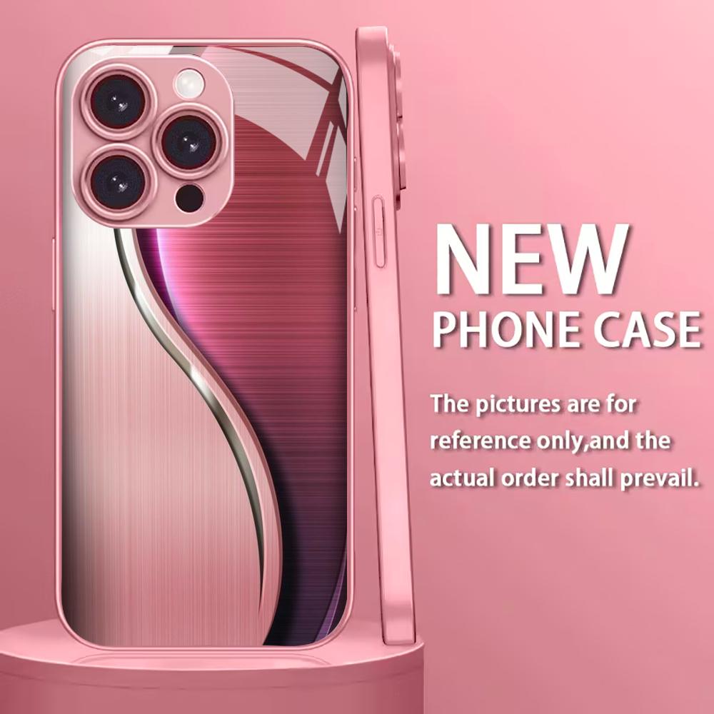 

Красочный гальванизированный стеклянный чехол для телефона iPhone 17 16 15 14 13 12 11 Pro Max Plus 16E 17Air iPhone 17