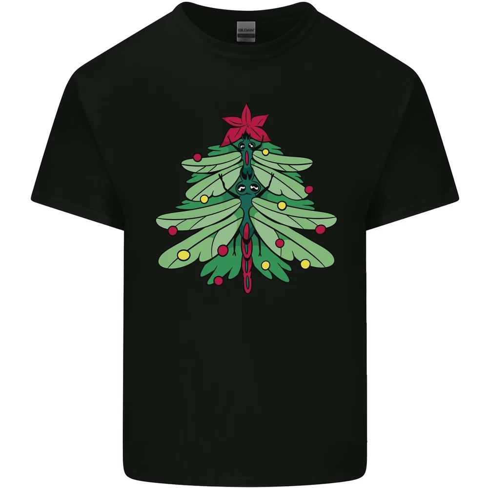 Christmas Dragonfly Xmas Tree Unisexs Light Cotton TShirt S