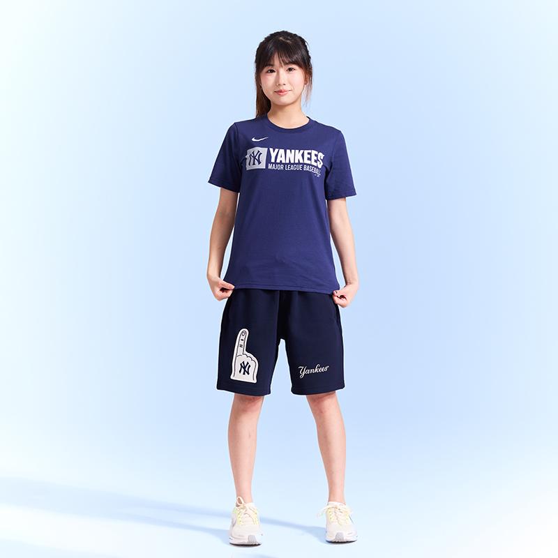 Nike MLB Samarbeids T-skjorte Kort Erm Komfortabel Rund Hals Enkel Barnetopp Marineblå 3Z3B7NMHR-NYY