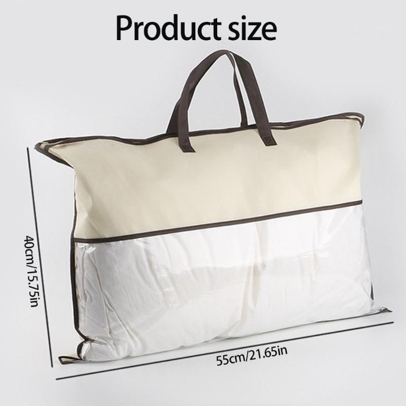 Heavy Duty Pillow Case 40cmx55cm Nonwoven Clothes Storage Bag With Zippers Portable Container For Bedding Accessories HX6C