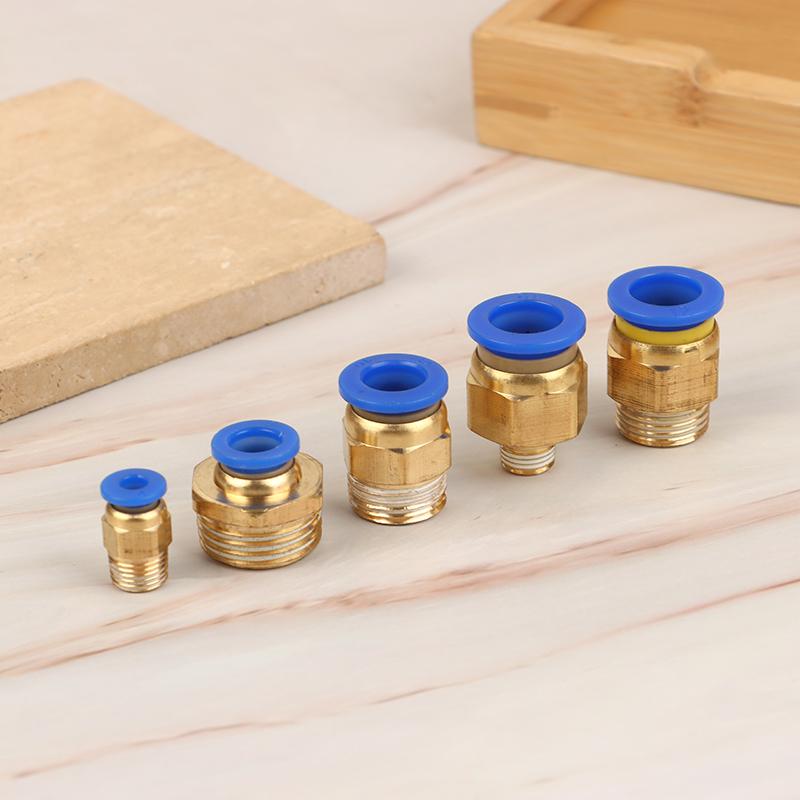 1Pc Pneumatic Air Connector Fitting Pc 4/6/8/10/12/14/16Mm Thread 1/4" 1/8" 3/8" 1/2" 3/4"Hose Fittings Pipe Quick Connectors