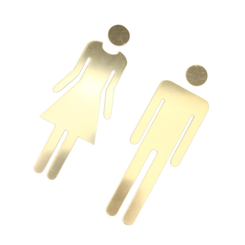 Black Gold Silver Color Toilet Sign Acrylic Wash Room Door Wall Label Sticker WC Holder Signage Board Home Bathroom Decor Male Female Restroom Signage
