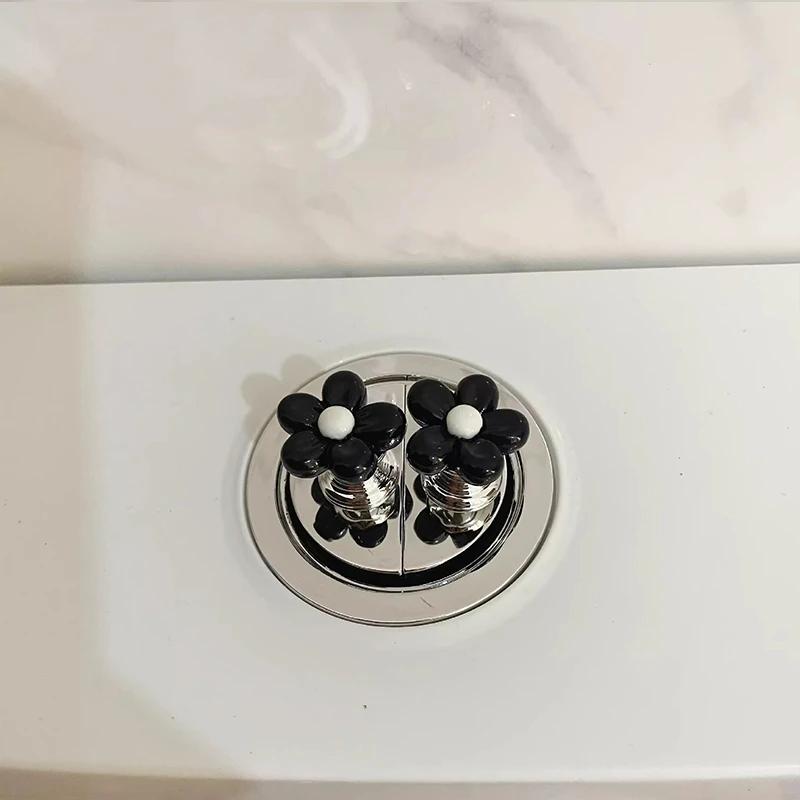 Toilet Flush Handle, Small Flower Design, Universal Toilet Lid Remover, Water Tank Switch Button, Home Bathroom Accessory