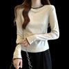 Women S Korean Chic Cotton Long Sleeve T Shirt Regular Fit Casual Top