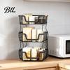 Home Organization Rack 2/3 Layer Countertop Organizer Rack, Heavy Duty Fruit Basket Stand, Metal Storage Space Saving Carbon Steel for Kitchen, Pantry