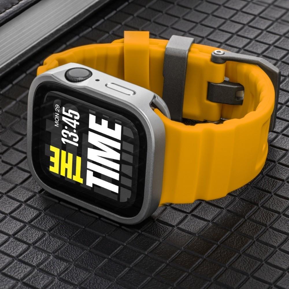 Silicone Strap + Aluminum Alloy Case For Apple Watch Ultra 3 49mm S11 S10 46mm For Apple Watch 9 8 7 45mm 6 5 4 SE3 44MM