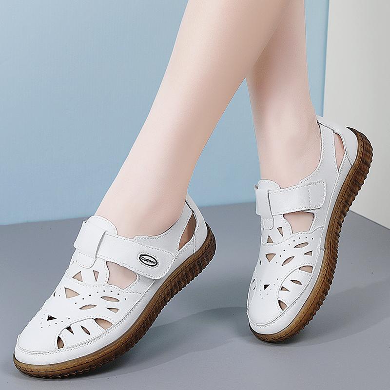 Letnie damskie sandały rzymskie Mary Jane buty plażowe z zakrytymi palcami casualowe miękkie sandały do chodzenia dla dziewczynki plus size