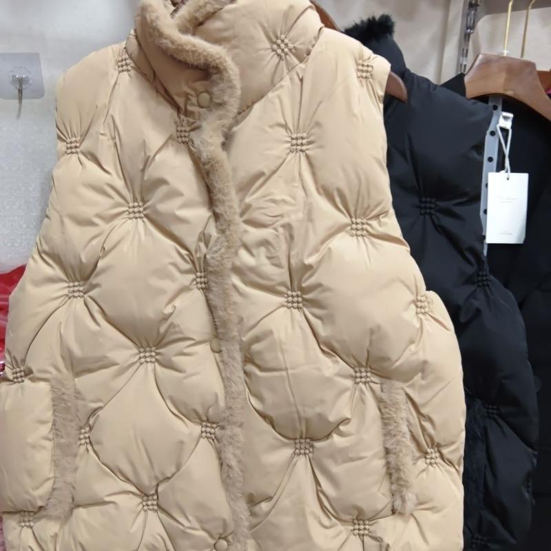 

Новый женский короткий жилет из хлопка с имитацией норки, осенне-зимний, глянцевый, свободного кроя, однотонный, со стойкой XL115 a 130 хаки