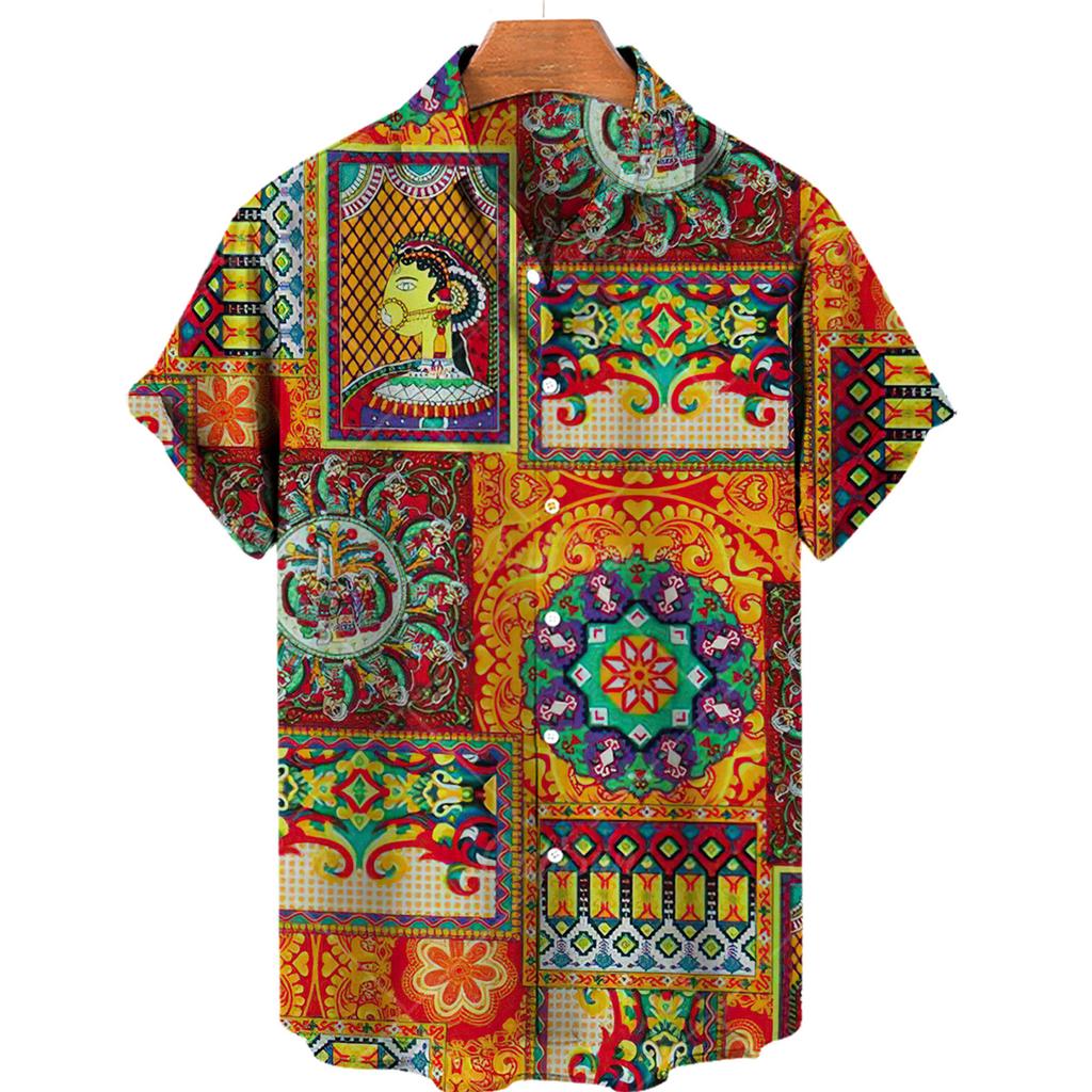 Summer Fashion 3d Print Short Sleeve Hawaiian Men's Shirts Summer Casual Tops Beach Party Vacation Shirts Outdoor Men's and Women's Shirt
