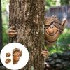 Elf Peeking Tree Hugger Garden Ornament Cheeky Gnome Peeker Branch Decor Novelty