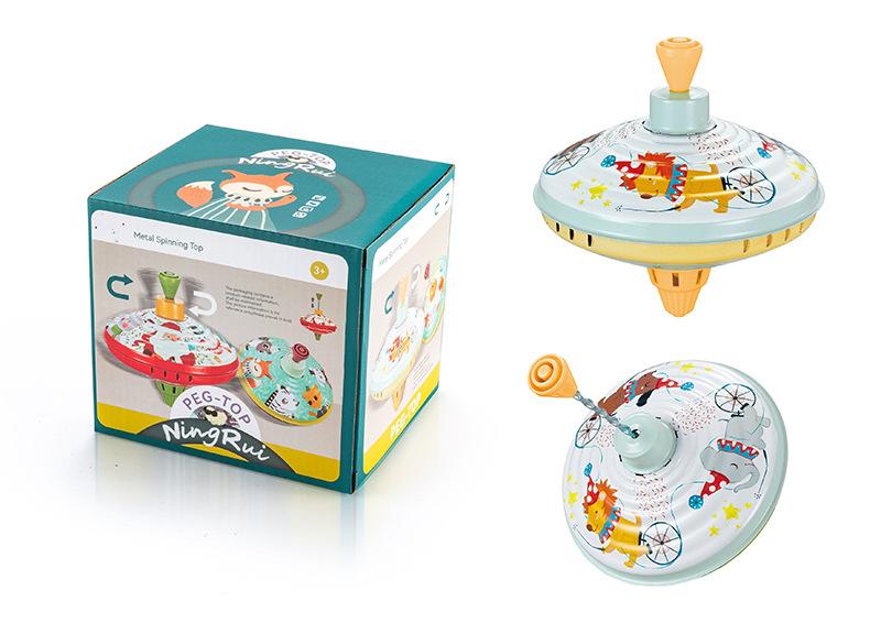 

Children S Iron Hand Press Spinning Gyro Puzzle Animal World Christmas Themed Gyro Toy 16*16*16