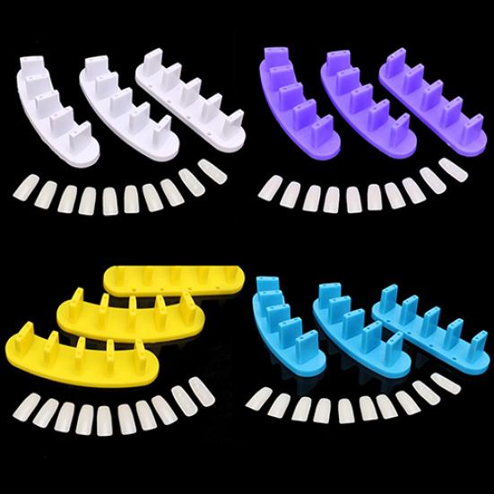 3x Nail Acrylic Base Display Training Frames 10x False Nail Tips Manicure Tool