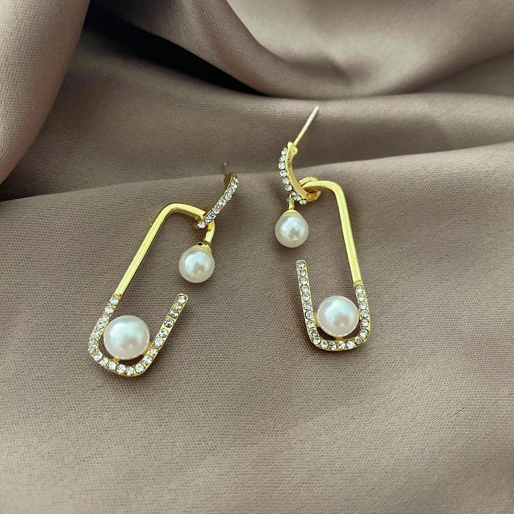 Neue Liebe Perlenstecker Ohrringe Herzförmig Strassstein Perlenohrring Damen Mädchen Party Persönlichkeit Temperament Schmuck Geschenk