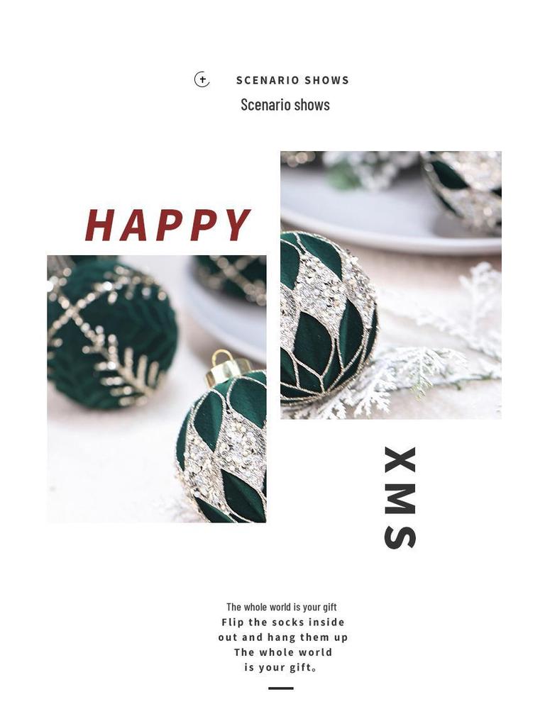 Exquisite Colored Diamond Christmas Ornament Ball Gift Set