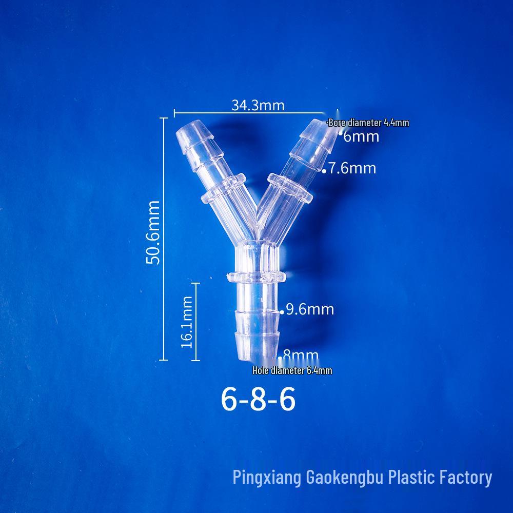 Transparenter Y-förmiger Kunststoff-T-Adapter für universelle Wasserleitungen