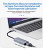 8in1 USB-C Hub - 0307 Connects  Enabled Projector Monitor TV Etc Anodized Aluminum Alloy Housing SD/TF  Card Reader