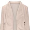 Women Jacket Solid Color Loose Zipper Pockets Faux Suede Loose Lapel Vintage Open Stitch Long Sleeve Smooth Windproof Lady Coat