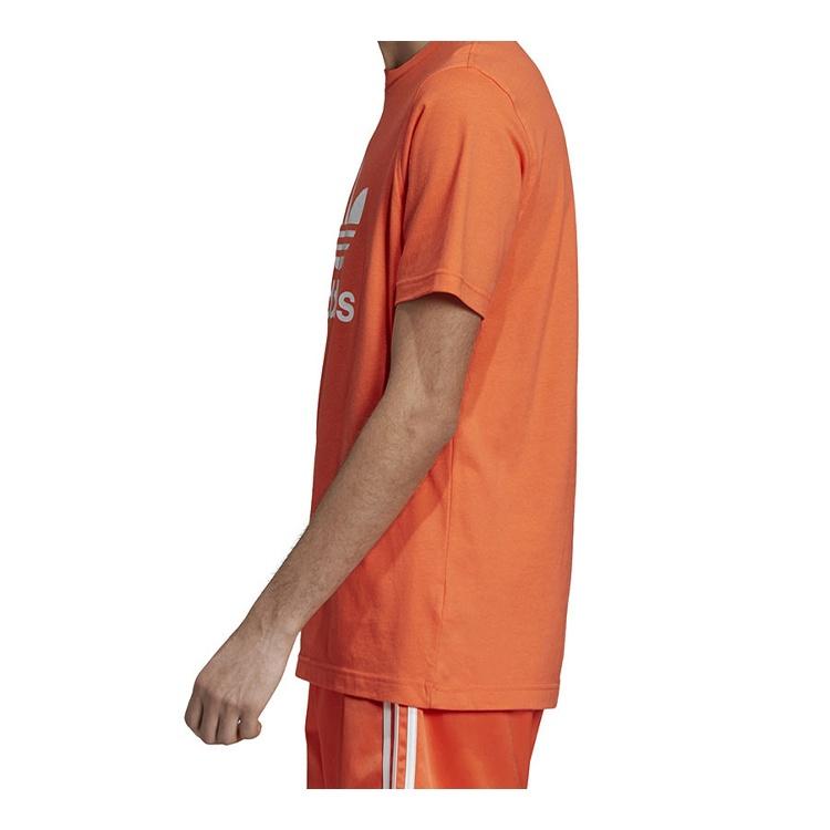 adidas Originals Trefoil Chest Logo Sports Short Sleeve Orange Yellow Men's DZ4572