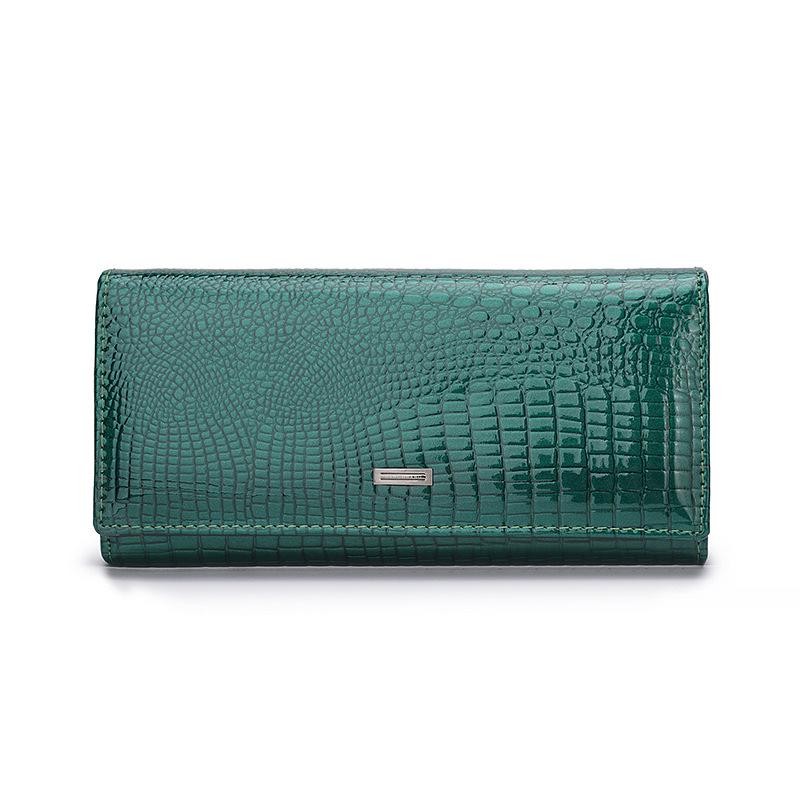 Alligator Pattern Women Genuine Leather Wallet Luxury Brand Cow Leather Female Purse Long Women's Leather Wallets