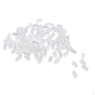100pcs Adjustable Braids Cuffs Beads Clip Dread Tube