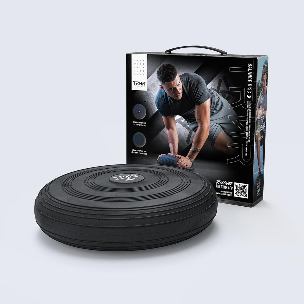 TRNR Trainer Balance Disc with Air Baseball Core Strength and Fitness Pump, Board, Training, Training, Pilates, Diet,