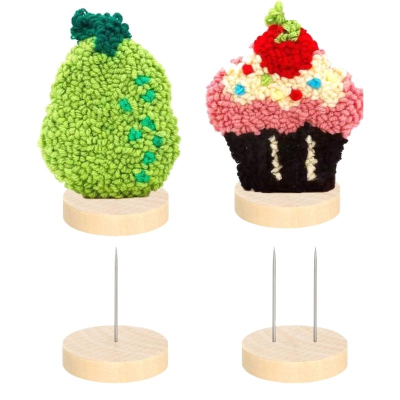 24 Pcs Double Needle Dolls Stand Crochet Dolls Holder Wood Crochet Dolls Stand Action Figure Stand