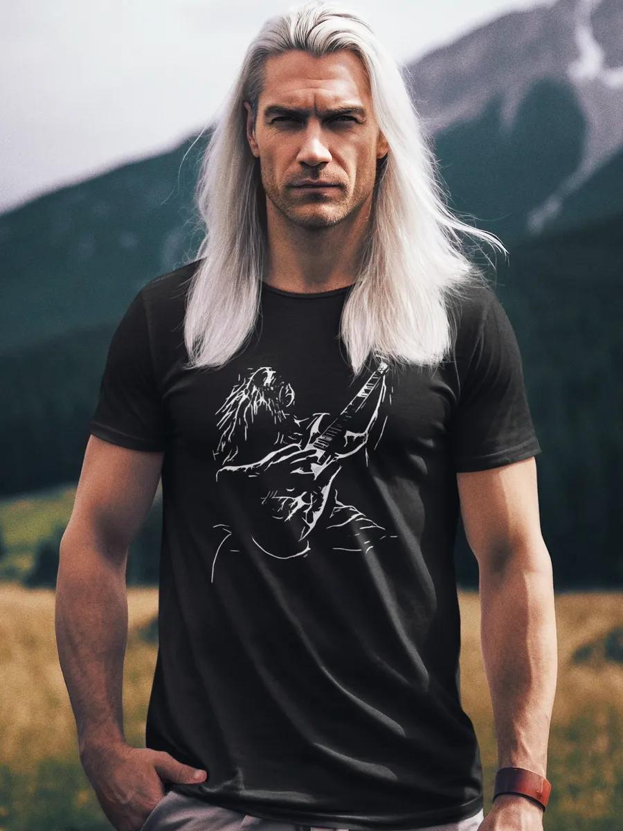Футболка с принтом в стиле рок 4XL