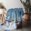Tuniu Winter Snow Scene Fleece Blanket Sofa Bed Throw Decorative Warm Cozy Gift