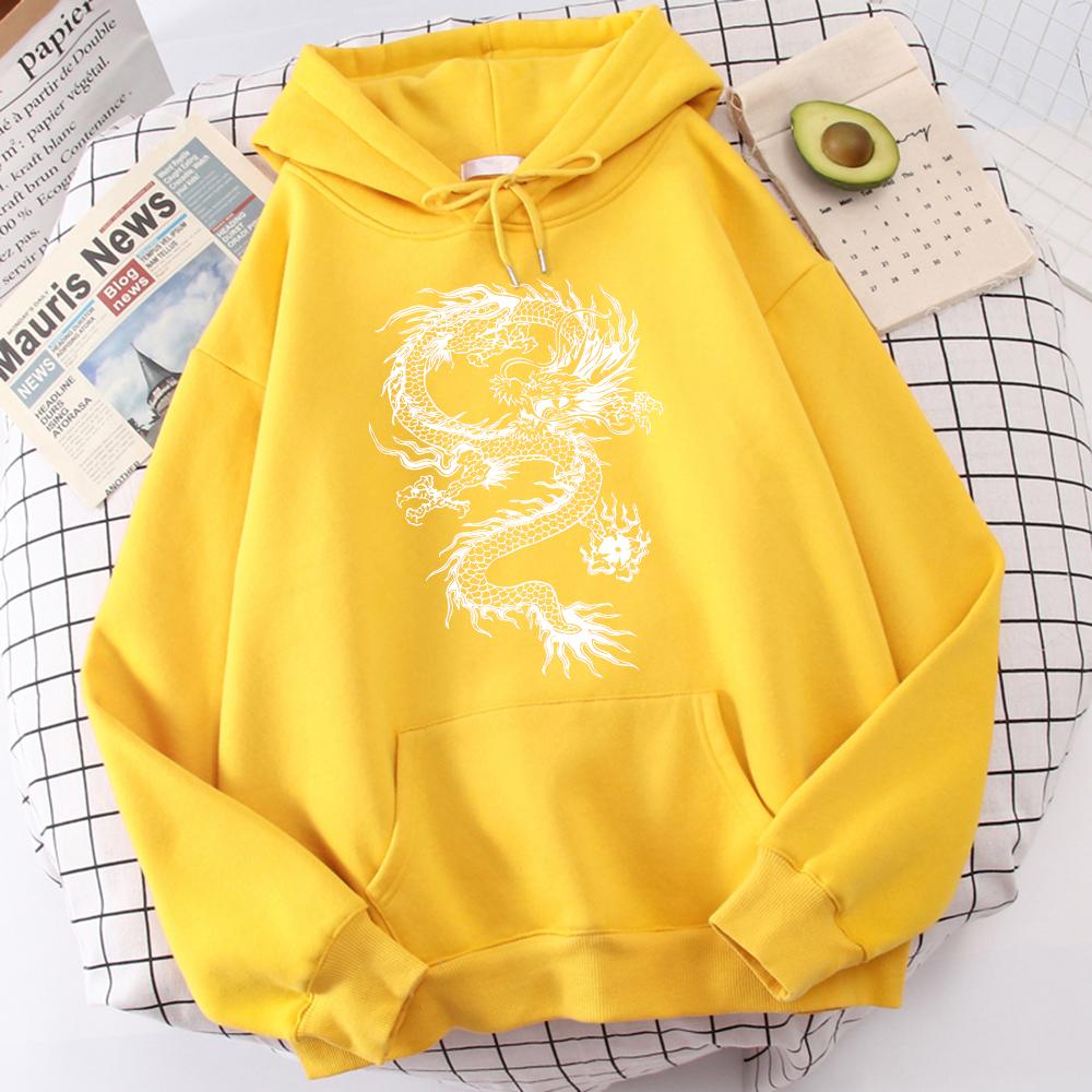 

Women Long Sleeve White Dragon Tattoo Stickers Funny Print Hoodies Graphic Sweatshirt Classical Loose Tops Sport Fashion
