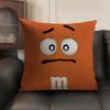 Cute Funny Art M-M&M'S Cushion Cover Summer Breathable Linen Organic Fabric Double-Sided Printing Sofa Pillow Case Home Decor