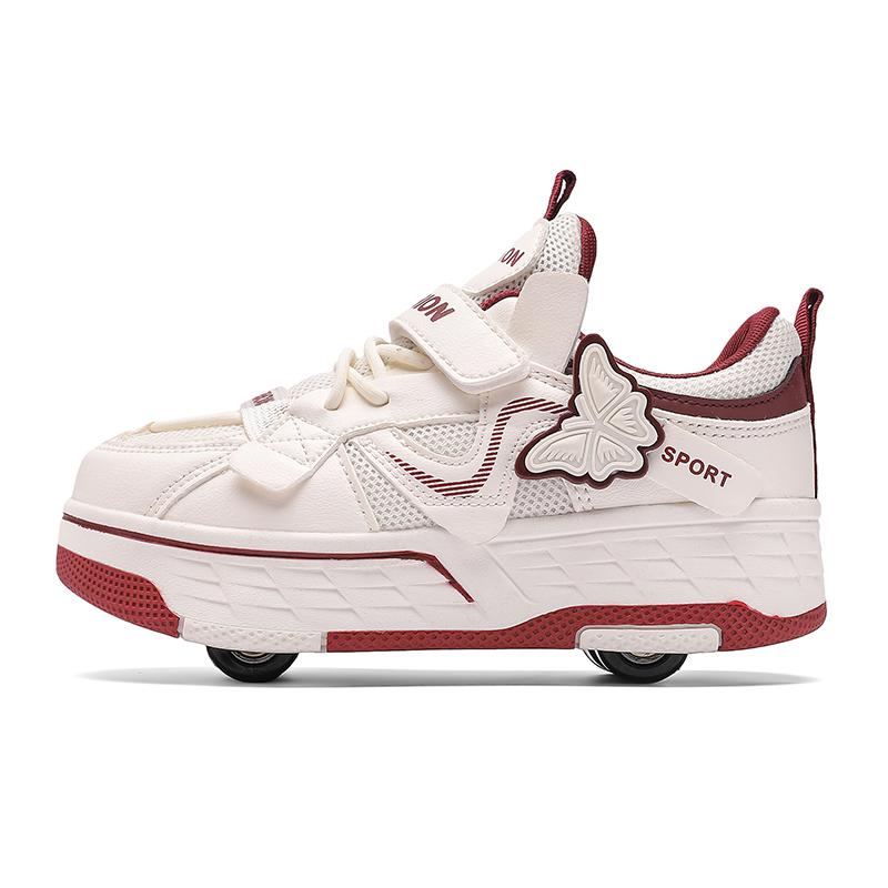 Scarpe per Bambini/Bambine Taglia 29-40 con Quattro Ruote Sportive Pattini a Rotelle Scarpe da Pattinaggio Rimovibili Scarpe da Pattinaggio a Rotelle Scarpe da Pattinaggio per Ragazza