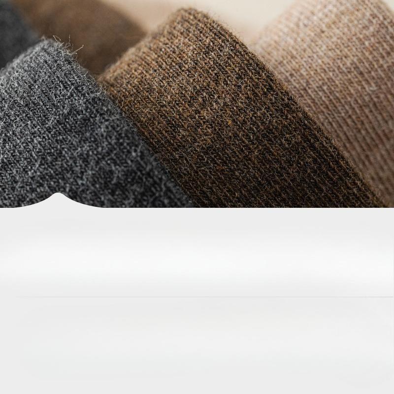 Men's Autumn and Winter Thickened Pure Cotton Long Socks, Loose-fitting Men's Socks, Antibacterial and Deodorizing Solid Color Long Socks