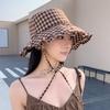 Stylish Unisex Wide Brims Sun Hat With Classical Checkered Pattern Fisherman Hat For Outdoor Activity And Daily Wear