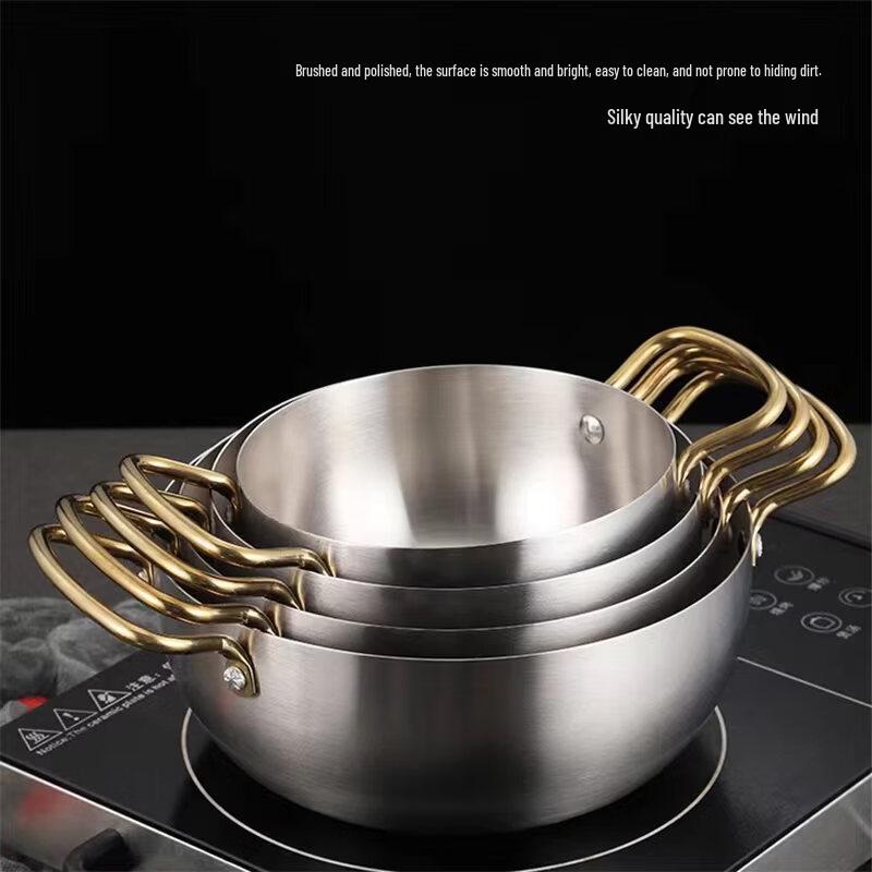 

ZISIZ Суповая кастрюля из нержавеющей стали 304, 20 см, с двумя ручками