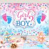Baby Footprint Baby Shower Backdrop for Photography Blue Pink Boy Girl Gender Reveal Party Background Birthday Party Supplies