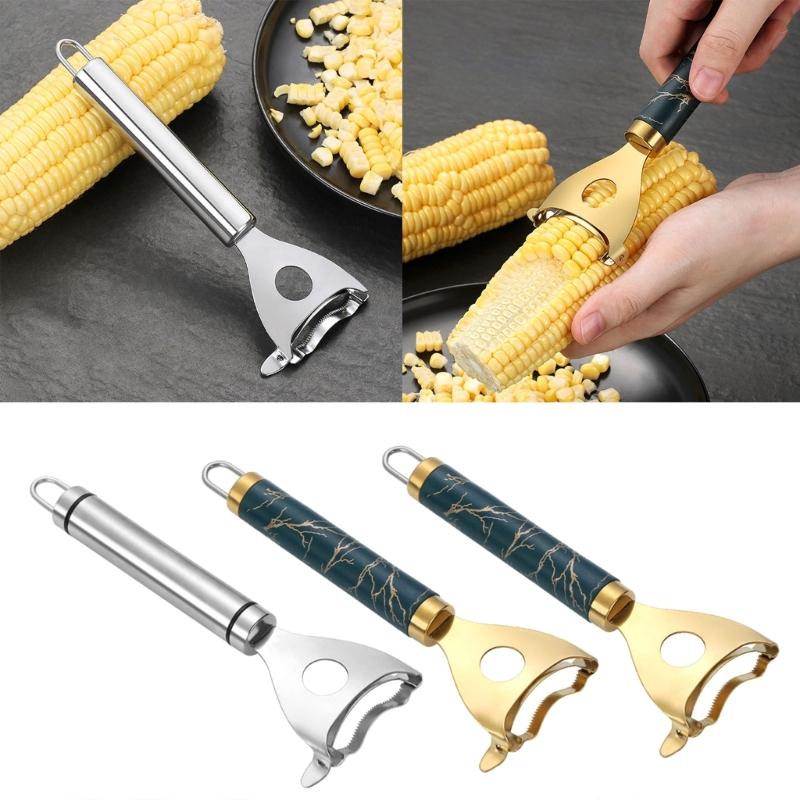 Stainless Steel Corn Stripper Corn Cobs Separator with ABS Handle for Safe and Easy Use Household Corn Peeler