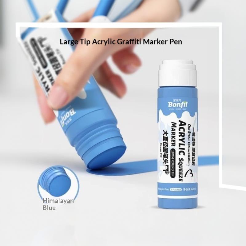 1Pcs 3Cm Jumbo Felt Tip Acrylic Paint Markers Graffiti Jumbo Colored Markers For Rock Painting Stone Ceramic Glass Wood Canvas