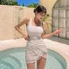 South Korea Sexy Backless Swimsuit Women's One-piece Triangle Slim and Thin Ins New Hot Spring Vacation Swimsuit