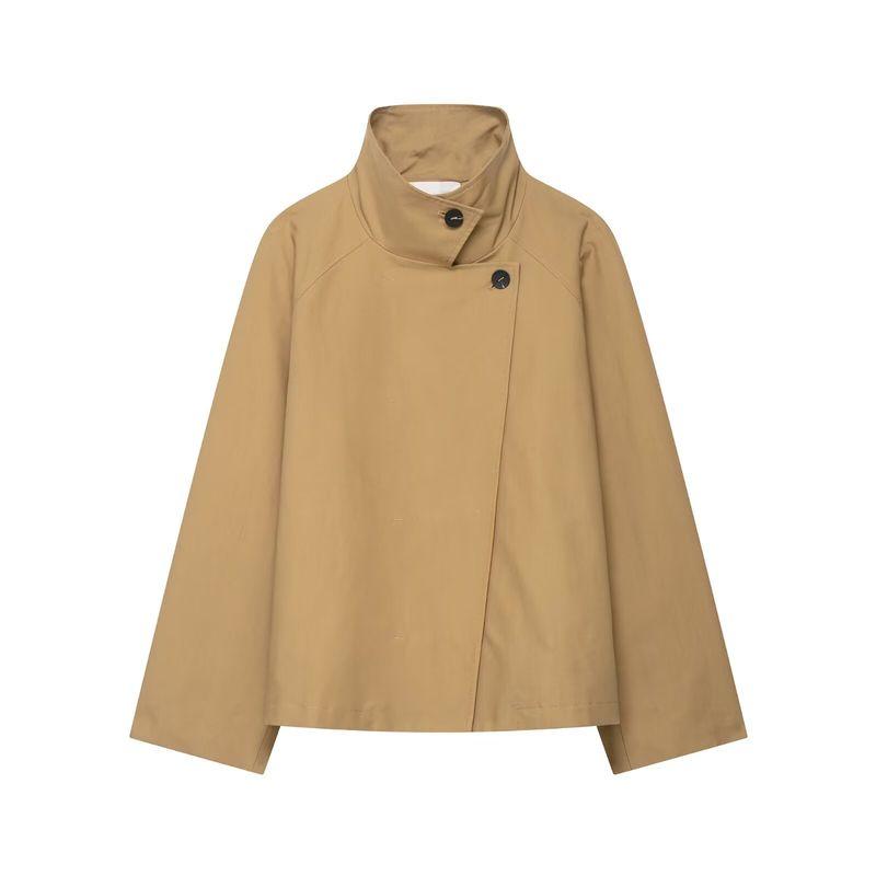Kaslead New Women Clothes Western Style Fashion Simple and Versatile Stand Collar Wind-Breaker 3833243 732