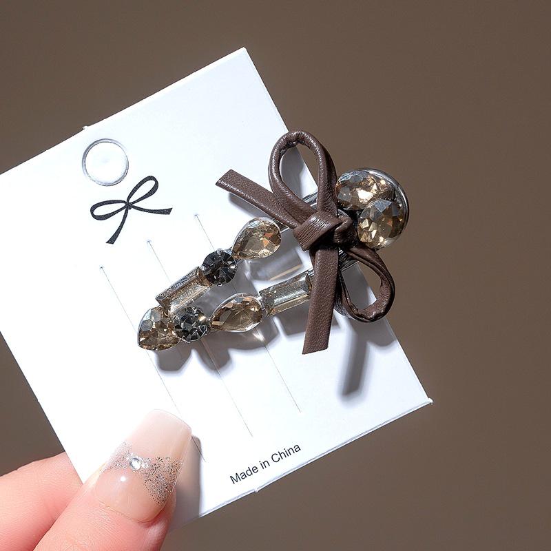 Elegant 2025 Korean Bow Pearl Rhinestone Hair Clip - Internet Celebrity Style
