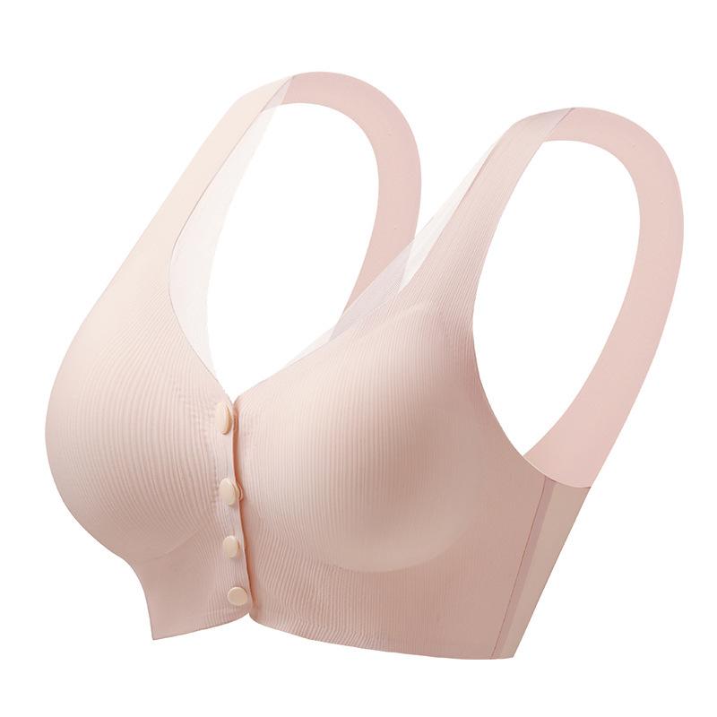 Three-dimensional 1D support front buckle nursing women's comfort without steel ring full fixed cup gathering vest bra 11