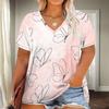 Casual Simple Women's V-neck Top Fashionable Short Sleeve Versatile Loose T-Shirts Women’s