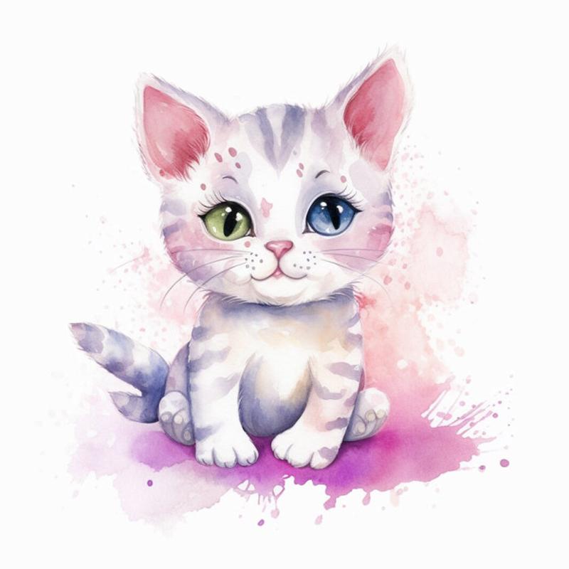T784#Kitten Cat Wall Sticker Kids Room Background Home Decoration Mural Living Room Wallpaper Funny Decal